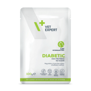 Φακελάκι γάτας ΚΛΙΝΙΚΗ ΔΙΑΙΤΑ VET EXPERT Diabetic cat 100 gr συσκευασία 12τμχ