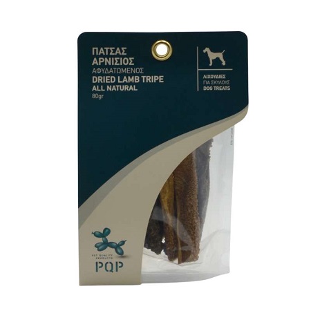 Σνακ σκύλου PQP Πατσάς Αρνίσιος Αφυδατωμένος 80gr